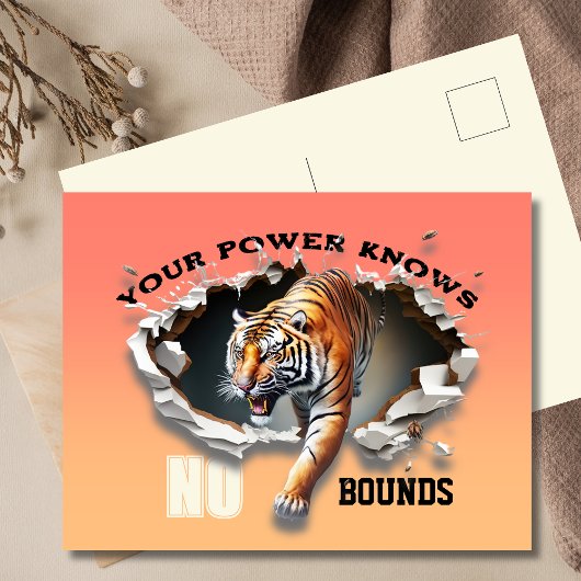 Entfesseln Sie Ihren Power Tiger Durchbruch Postkarte