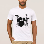 Entfesseln Sie Ihren Rhythmus: Drum Kit Silhouette T-Shirt (Vorderseite)