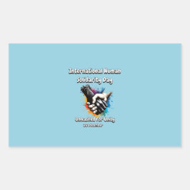 Entfesselt für Einheit. Rechteckiger Aufkleber