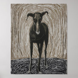 Entfesselte Seele: Moderne expressionistische Hund Poster