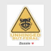 Entfesseltes aber wildes Waschbär-Warnschild Aufkleber (Blatt)