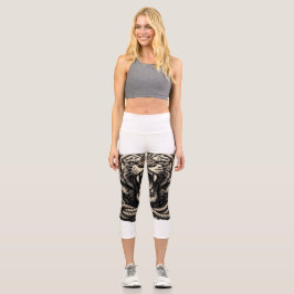 Entfessle deine Macht — Brüllender Tiger Tee Capri Leggings