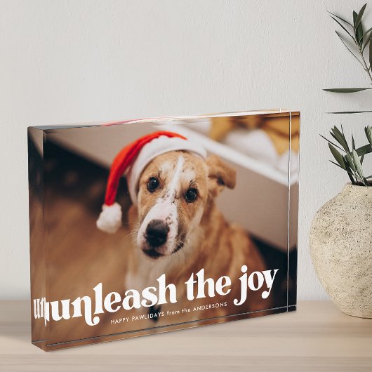 Entfessle den Freude Hund Fotoblock