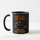 Entfessle die Bestie – Bodybuilding Power Geschenk Tasse (Links)