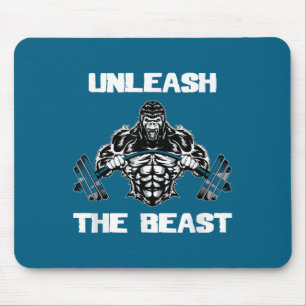 Entfessle Gorilla Bodybuilding Motivationsgeschenk Mousepad