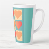 Entfettete orangefarbene und Entenblau mit Herzen Milchtasse (Rechts)