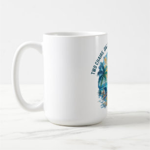 Entfliehen am Strand: zwei Stühle, ein Traum Kaffeetasse