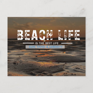 Entfliehen. Entspannen. Locker lassen. Beach Life Feiertagspostkarte