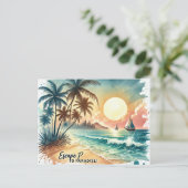 Entfliehen Sie dem Paradies! Postkarte (Stehend Vorderseite)