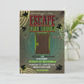 Entfliehen Sie dem Party des Room Murder Mystery Einladung (Stehend Vorderseite)