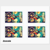 Entfliehen Sie dem Stadtrundfahrrad Rechteckiger Aufkleber (Blatt)