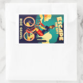 Entfliehen Sie dem Stadtrundfahrrad Rechteckiger Aufkleber (Tasche)