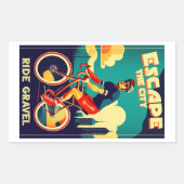 Entfliehen Sie dem Stadtrundfahrrad Rechteckiger Aufkleber (Vorderseite)