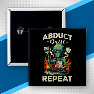 Entführen Grill Wiederholen Retro BBQ Picknick Lus Button