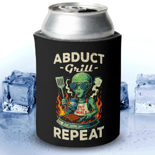 Entführt Grill Wiederhole Retro BBQ Kochen Lustig  Dosenkühler