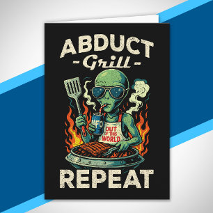 Entführt Grill Wiederhole Retro BBQ Kochen Lustig  Karte