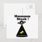 Entführte Kuh - Mmmm Steak Postkarte (Vorne/Hinten)