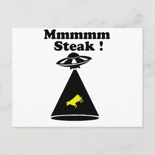 Entführte Kuh - Mmmm Steak Postkarte (Vorderseite)