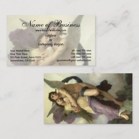 Entführung von Psyche durch Bouguereau Visitenkarte (Vorne/Hinten)