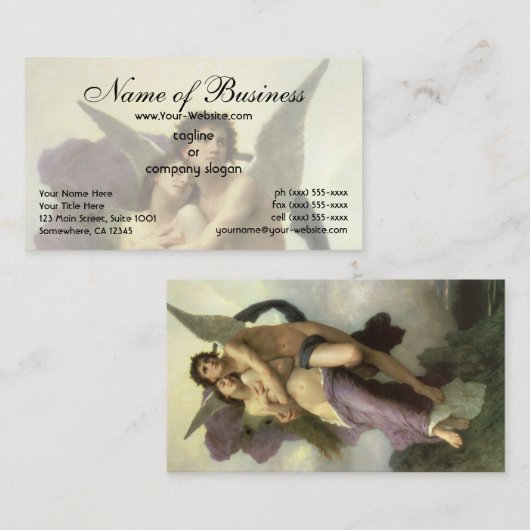 Entführung von Psyche durch Bouguereau Visitenkarte (Vorne/Hinten)