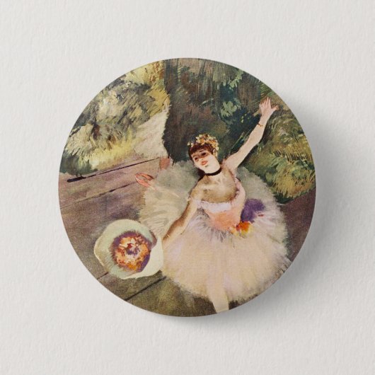 Entgasen Sie Ballerina mit einem Blumenstrauß des Button (Vorderseite)