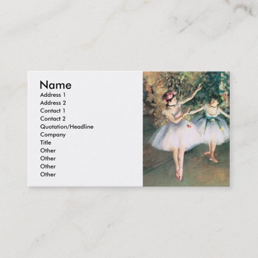 Entgasen Sie zwei Tänzer Visitenkarte (Vorderseite)