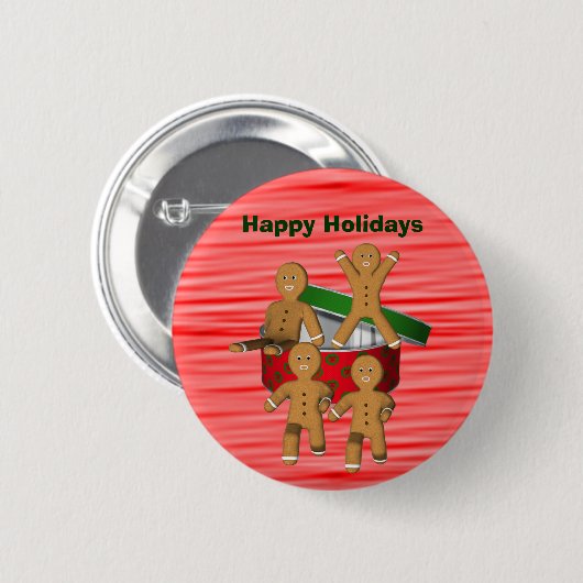Entgehendes Lebkuchen-Mann-Weihnachtsknopf-Button Button (Vorne & Hinten)
