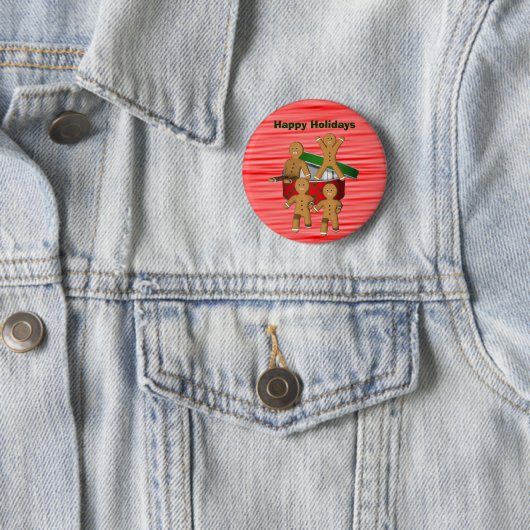 Entgehendes Lebkuchen-Mann-Weihnachtsknopf-Button Button (Beispiel)