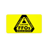 "Enthält die Kennzeichnung "Fecally Fertilized Org Adressaufkleber (Vorne)