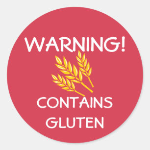 Enthält Gluten Food Allergy Alert Red Runder Aufkleber