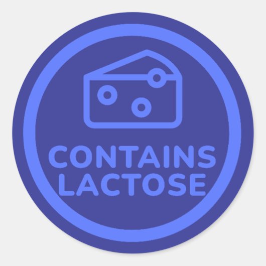Enthält Milch laktosefreie Warnhinweise Allergie M Runder Aufkleber (Vorderseite)