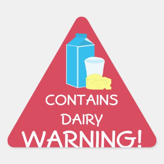 Enthält Milchmilchkäse Lebensmittelallergikerwarnu Dreieckiger Aufkleber (Vorderseite)
