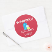 Enthält Milchspeise-Allergie-Alarm-Aufkleber Runder Aufkleber (Umschlag)