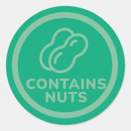 Enthält Nuts Allergikerwarnung Erdnuss Cashew Bäck Runder Aufkleber