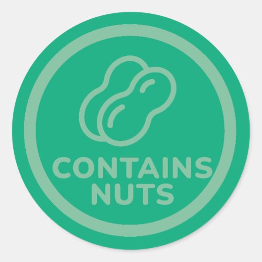 Enthält Nuts Allergikerwarnung Erdnuss Cashew Bäck Runder Aufkleber (Vorderseite)