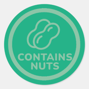 Enthält Nuts Allergikerwarnung Erdnuss Cashew Bäck Runder Aufkleber