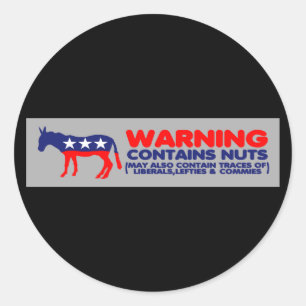 Enthält nuts liberalen AntiAutoaufkleber Runder Aufkleber