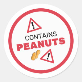 Enthält Peanuts Allergen-Etikett Runder Aufkleber
