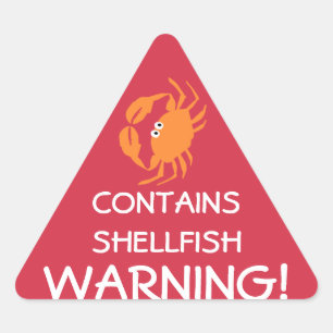 Enthält Schalentier-Allergie-Alarm-Rot Dreieckiger Aufkleber