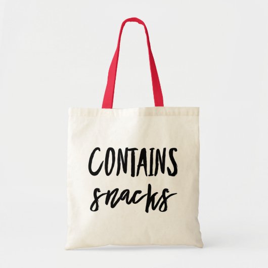 "Enthält Snacks" Einkaufstüte Tragetasche (Vorne)