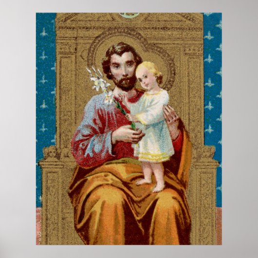 Enthronter St. Joseph mit dem Jesuskind Poster (Vorne)