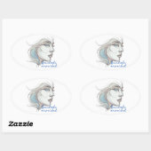 enthüllt ovaler aufkleber (Blatt)