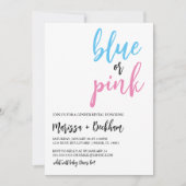 Enthüllung des Blauen oder rosa Geschlechts Einladung (Vorderseite)