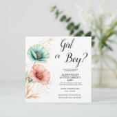 Enthüllung des Blauen oder rosa Wasserfarbengeschl Einladung (Stehend Vorderseite)