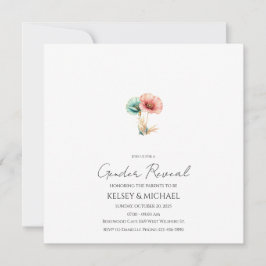 Enthüllung des Blauen oder rosa Wasserfarbengeschl Einladung