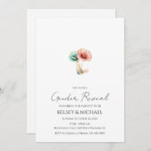 Enthüllung des Blauen oder rosa Wasserfarbengeschl Einladung (Vorne/Hinten)