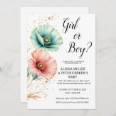 Enthüllung des Blauen oder rosa Wasserfarbengeschl Save The Date (Vorne/Hinten)