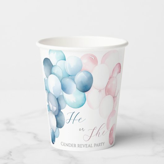 Enthüllung des Gender in Rosa und Blau Pappbecher (Rückseite)