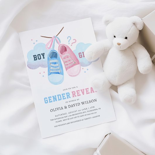 Enthüllung des Geschlechts bei blauem oder rosafar Einladung