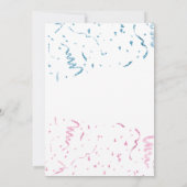 Enthüllung des Geschlechts in Blau und Rosa Ballon Einladung (Rückseite)